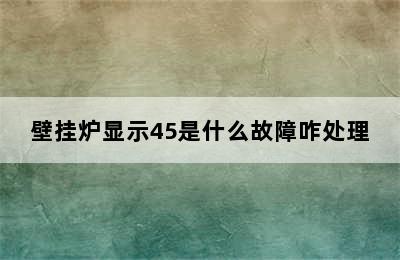 壁挂炉显示45是什么故障咋处理