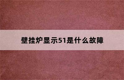 壁挂炉显示51是什么故障