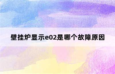 壁挂炉显示e02是哪个故障原因