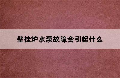 壁挂炉水泵故障会引起什么