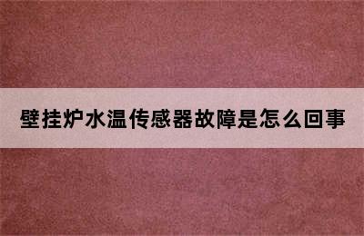 壁挂炉水温传感器故障是怎么回事