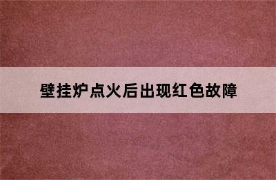 壁挂炉点火后出现红色故障