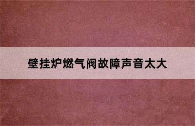 壁挂炉燃气阀故障声音太大