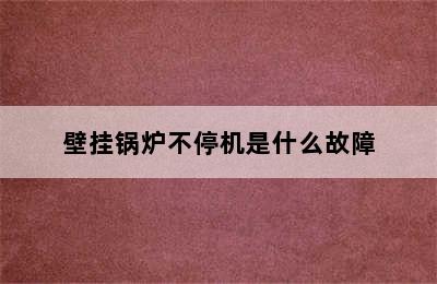 壁挂锅炉不停机是什么故障