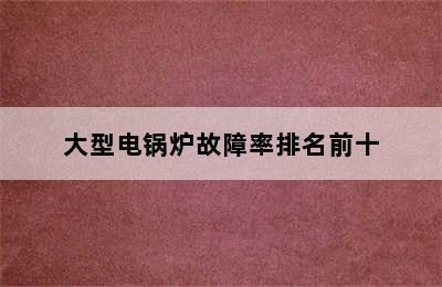 大型电锅炉故障率排名前十