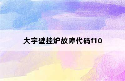 大宇壁挂炉故障代码f10