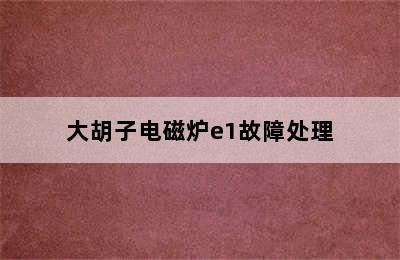 大胡子电磁炉e1故障处理