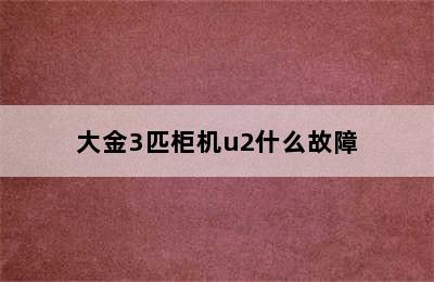 大金3匹柜机u2什么故障