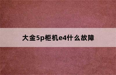 大金5p柜机e4什么故障