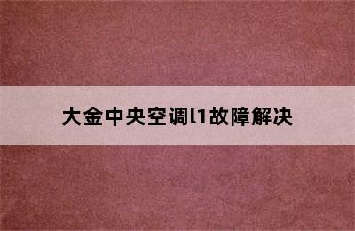 大金中央空调l1故障解决