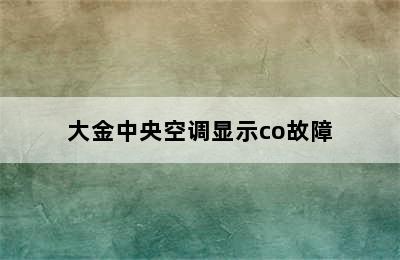 大金中央空调显示co故障