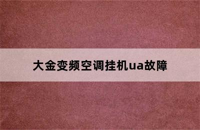 大金变频空调挂机ua故障