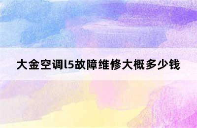 大金空调l5故障维修大概多少钱