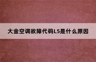 大金空调故障代码L5是什么原因