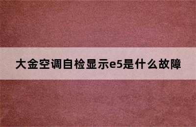 大金空调自检显示e5是什么故障