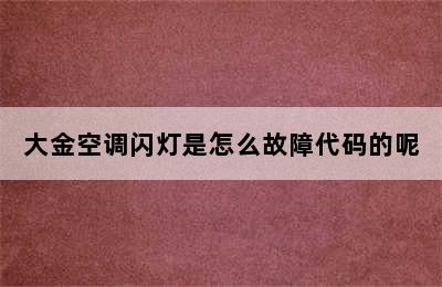 大金空调闪灯是怎么故障代码的呢