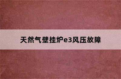 天然气壁挂炉e3风压故障