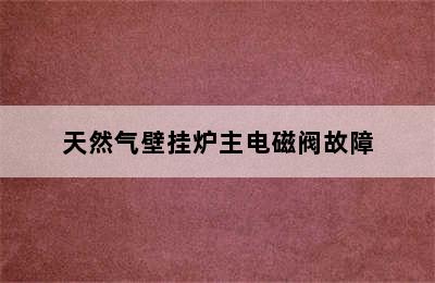 天然气壁挂炉主电磁阀故障