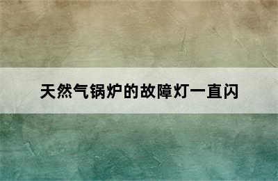 天然气锅炉的故障灯一直闪