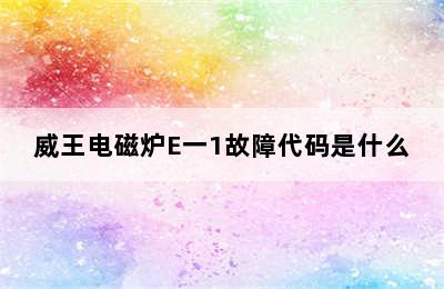 威王电磁炉E一1故障代码是什么