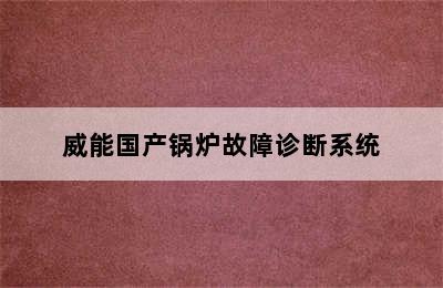 威能国产锅炉故障诊断系统