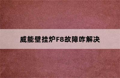 威能壁挂炉F8故障咋解决