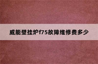 威能壁挂炉f75故障维修费多少