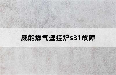 威能燃气壁挂炉s31故障