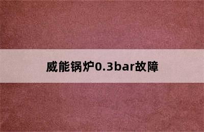 威能锅炉0.3bar故障