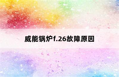 威能锅炉f.26故障原因