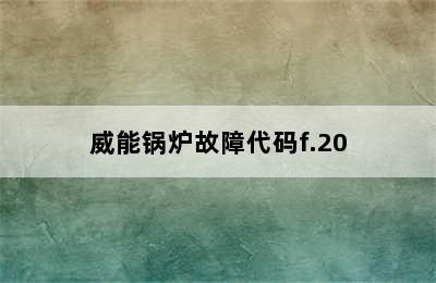 威能锅炉故障代码f.20