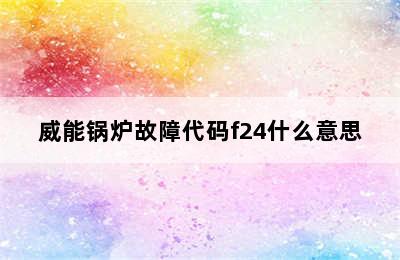 威能锅炉故障代码f24什么意思