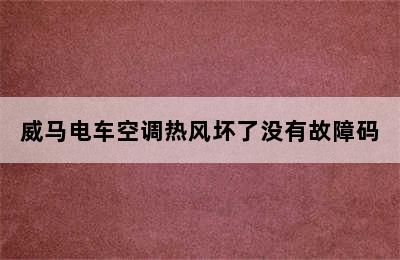 威马电车空调热风坏了没有故障码