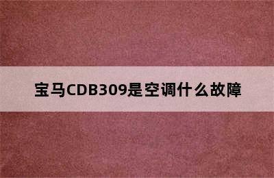 宝马CDB309是空调什么故障