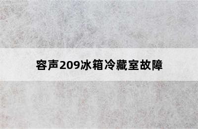 容声209冰箱冷藏室故障