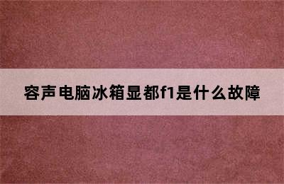 容声电脑冰箱显都f1是什么故障