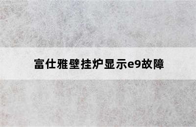 富仕雅壁挂炉显示e9故障