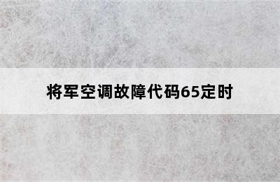 将军空调故障代码65定时