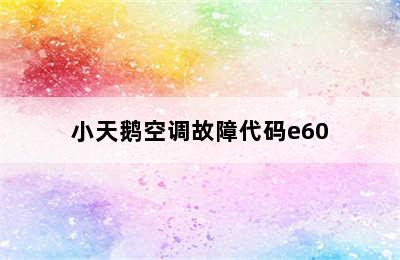 小天鹅空调故障代码e60