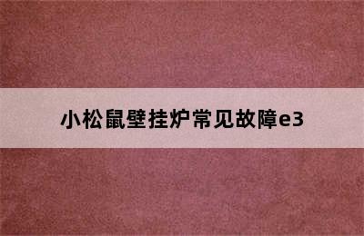 小松鼠壁挂炉常见故障e3