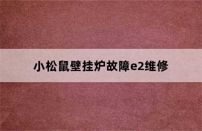 小松鼠壁挂炉故障e2维修