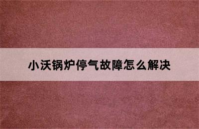 小沃锅炉停气故障怎么解决