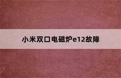 小米双口电磁炉e12故障