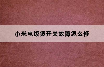 小米电饭煲开关故障怎么修