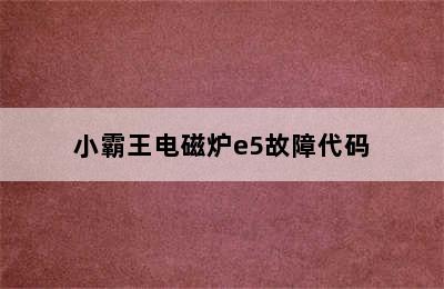 小霸王电磁炉e5故障代码