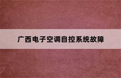 广西电子空调自控系统故障