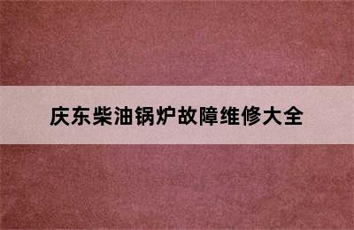 庆东柴油锅炉故障维修大全