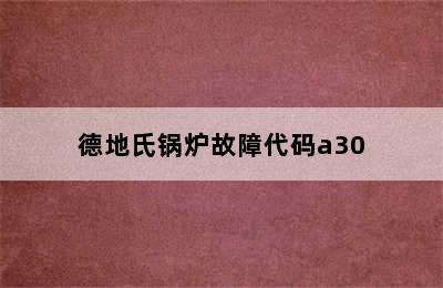 德地氏锅炉故障代码a30