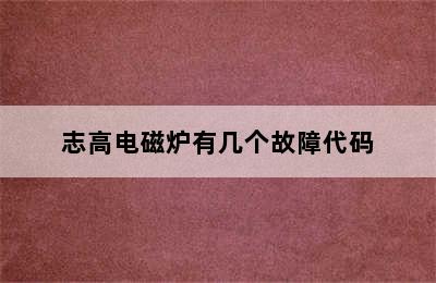 志高电磁炉有几个故障代码