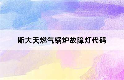 斯大天燃气锅炉故障灯代码